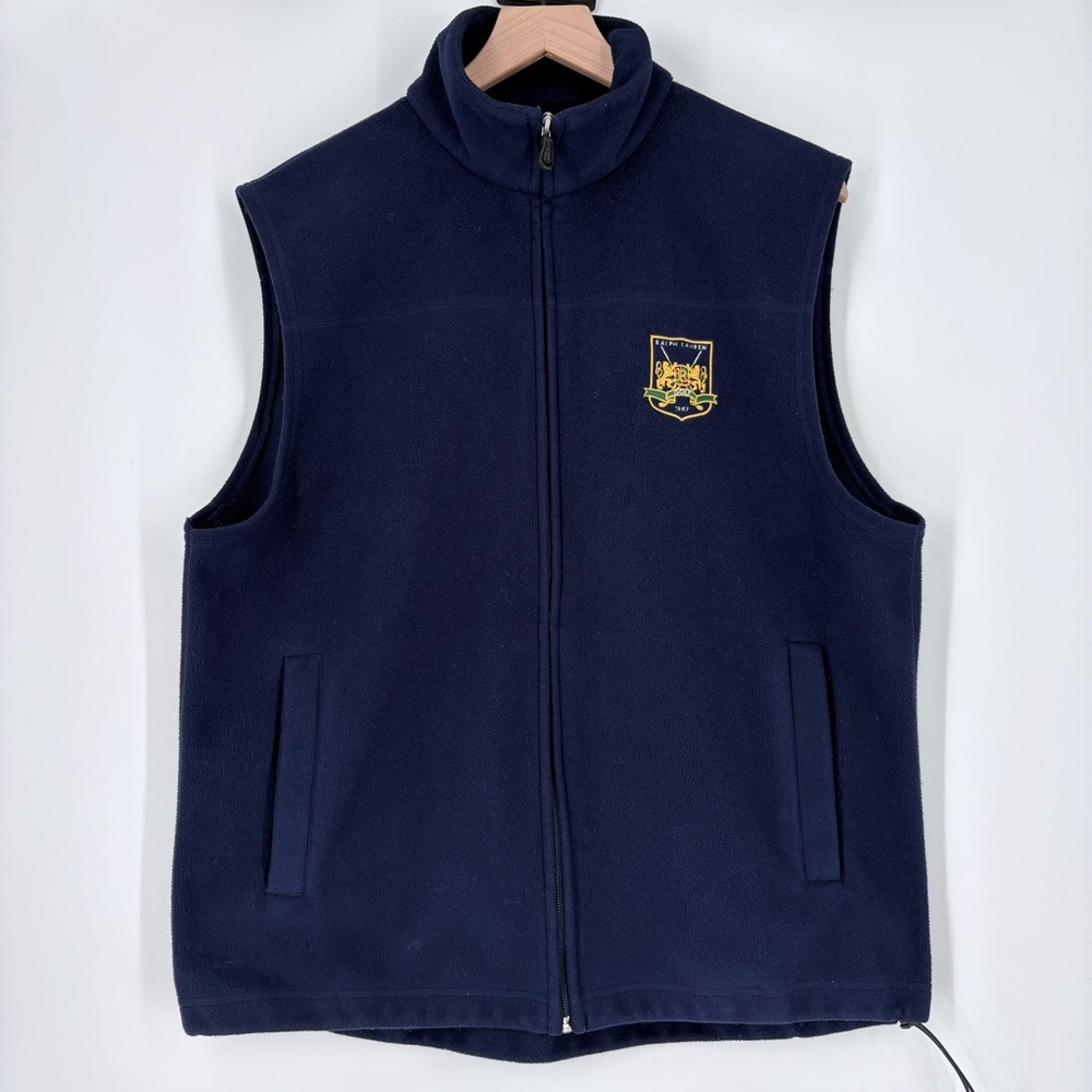 Polo Golf Ralph Lauren Men’s Navy Blue Fleece Full Zip Vest